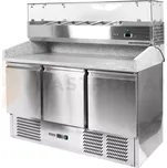 Třídveřový chladící pizza stůl s nástavcem a žulovou deskou | YATO, YG-05305