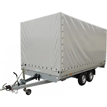 Přívěs k motorovému vozidlu Brzděný přívěs se schránkou na nájezdy a plachtou AHB 2700kg 3600x1750x1800mm