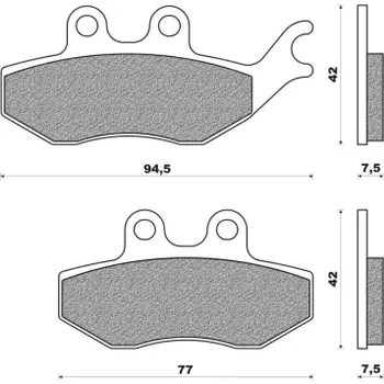 Brzdová destička brzdové destičky (směs SCOOTER ELITE ORGANIC) NEWFREN (2 ks v balení) M502-703