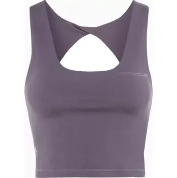 PORSCHE Women's Crop Tank Top Yoga Capsule Collection Tílko dámské krátké volnočasové fitness yoga levandulová provensálská (Pohodlné krátké tílko topko vyrobené z rychleschnoucího měkkého materiálu a integrovanou podprsenkou.)