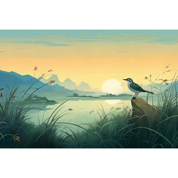 Plakát Plakát Soumrak nad Svatyní u řeky, bez rámu, 91,5 x 61 cm