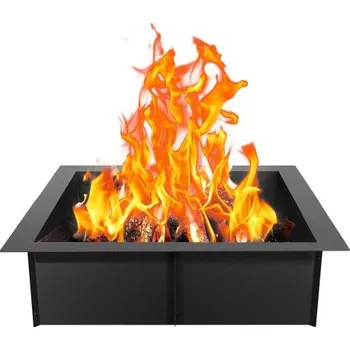 VEVOR Ohniště Čtvercové Černé 12,8KG 914x914x250MM Velká Velikost