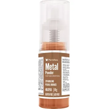 Výroba svíčky Perleťová třpytivá barva v prášku s aplikátorem 10 g - hnědá | MARTELLATO, Metal powder top
