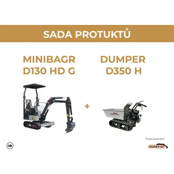 Stavební technika Sada Minibagr Digger D130 HD G + dumper Digger D350 H