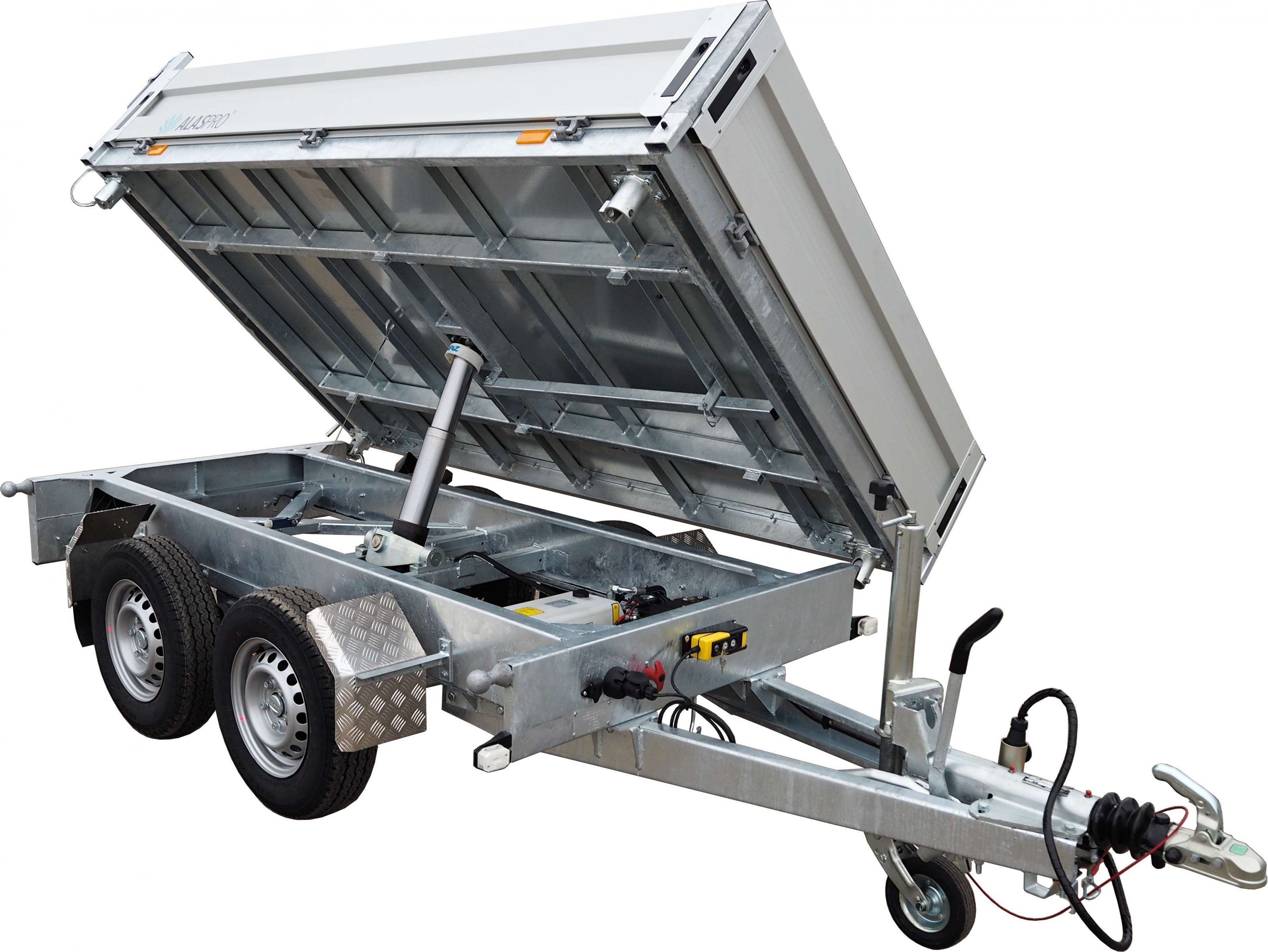 Třístranný sklápěcí přívěs AHB 3SK 2700 kg 2600x1560mm v elektrice