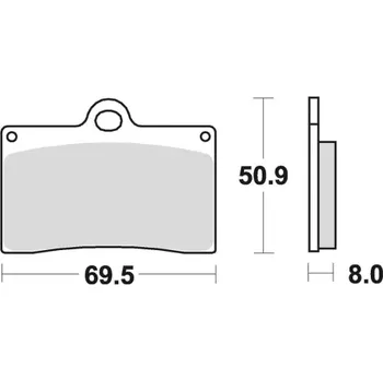 Brzdová destička brzdové destičky, BRAKING (semi metalická směs CM66) 2 ks v balení M501-293