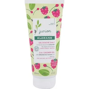 Sprchový gel Klorane Junior Raspberry Shower Gel - Sprchový gel 200 ml
