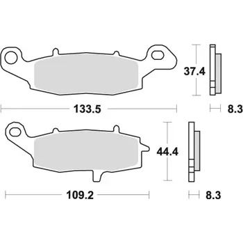 Brzdová destička brzdové destičky, BRAKING (sintrovaná směs CM55) 2 ks v balení M501-213