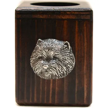 Svícen West Highland White Terrier dřevěný svícen se psem, na čajovou svíčku