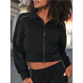 Dámská móda Sinsay - Zkrácená mikina soft touch - černá - 686DZ-99X - 686DZ-99X-XL