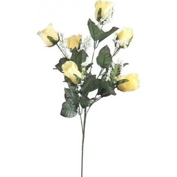 umělá květina Růže s 6 květy 78 cm, žlutá