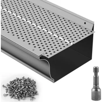 VEVOR Kryt okapu , šířka 152 mm, hliníkový filtr na listí, kryt okapu pro kutily, 52 kusů, celková délka 528 cm, průměr otvoru 4 mm a tloušťka 0,5 mm, vhodné pro jakýkoli typ střechy nebo okapu