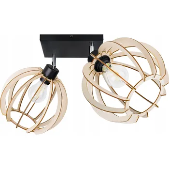 Závěsné svítidlo LED-ONE Koule Dřevo 2-bodové světlo E27