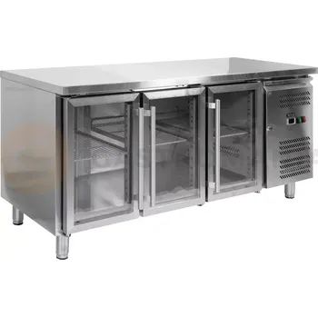 Chladící třídveřový prosklený stůl - Line 700 | YATO, YG-05257