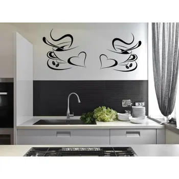 Samolepící dekorace Samolepky na stěnu do kuchyně KÁVA ŠÁLKY