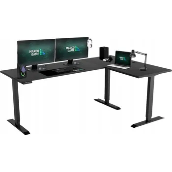Psací stůl Rohový psací stůl MARCO GAME 200 x 65 x 125,5 cm antracit, bílý, černý, dub lancelot, odstíny šedé, šedá