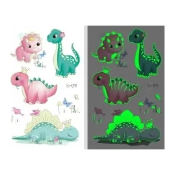 Odstranitelné tetování Smyvatelné tetování pro děti SVÍTÍCÍ DINOSAUŘI I091
