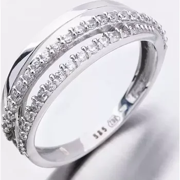 Prsten Dámský prsten bílé zlato 585 zirkon 51GZ-3352B velikost 51