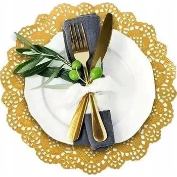 Talíř Mendelson zlaté Ubrousky na talíř 36 cm
