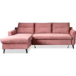 Růžová sametová rozkládací rohová pohovka Miuform Stylish Stan, levý roh ID_1407215