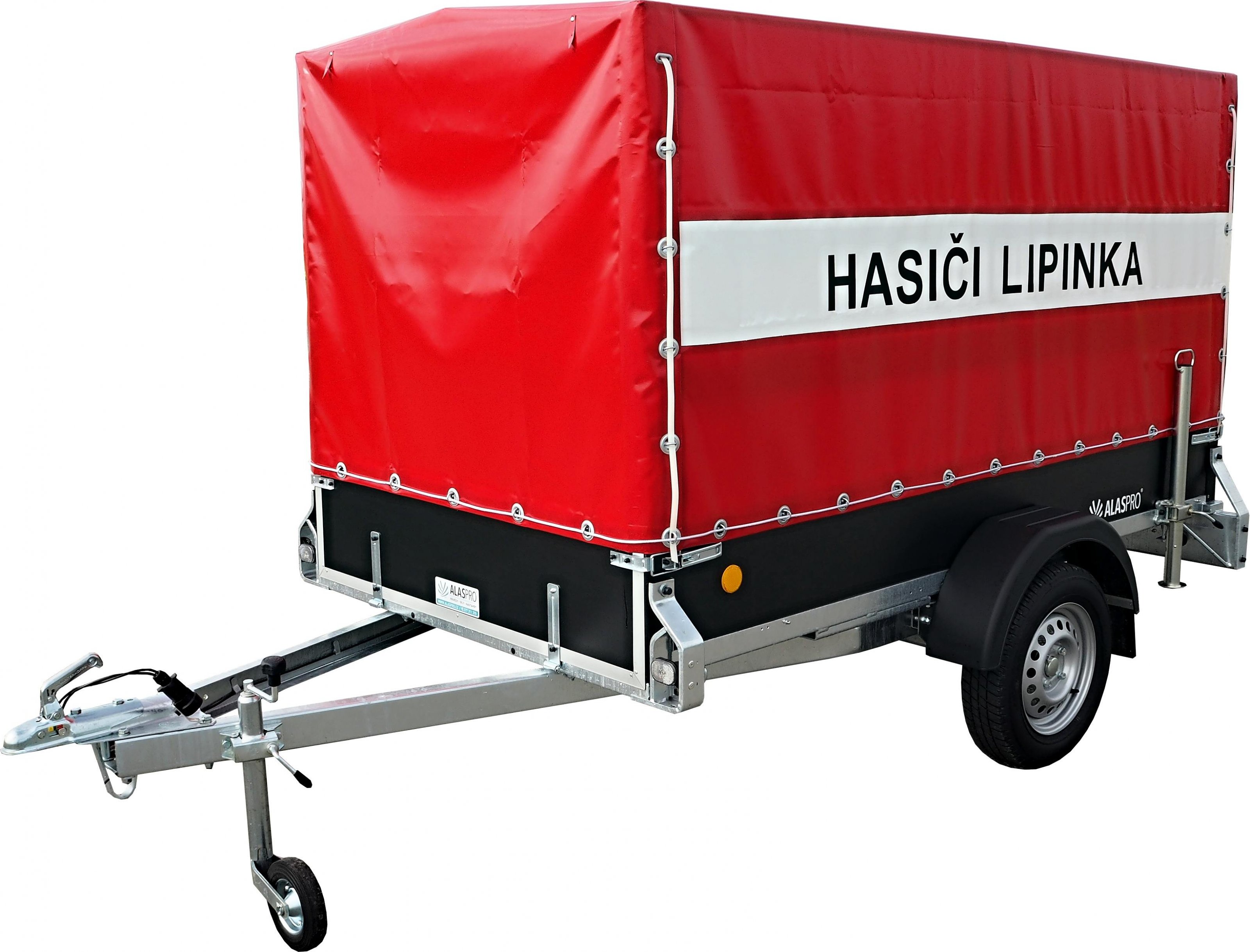 Nebrzděný přívěs s plachtou a výsuvem pro hasiče AVZ 26 750kg 2500x1300mm
