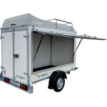 Nebrzděný skříňový přívěs se zadními dvoukřídlými dveřmi a boční klapkou AVZ 26 O 750kg 2500x1240x1650mm