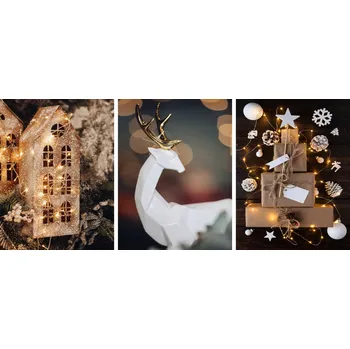 Obraz Plakáty na zeď do obýváku Vánoce vánoční dekorace 3x 50x70