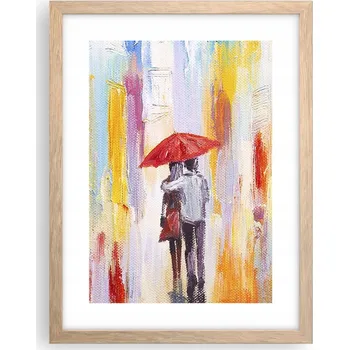 Obraz Obraz plakát v rámu světlý dub do obýváku 30x40 láska pár na zeď