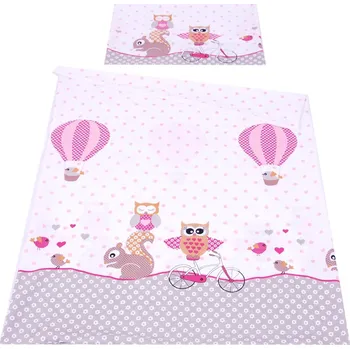 Povlečení Povlečení do postýlky 120/90 cm - sovička růžová