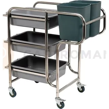 Servírovací stolek Servírovací vozík se 3 policemi a 5 kontejnery | YATO, YG-09101