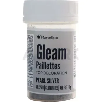 Výroba svíčky Zdobící sypání 3 g - perleťové stříbrné | MARTELLATO, Gleam paillettes