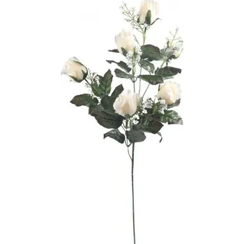 umělá květina Růže s 6 květy 78 cm, krémová