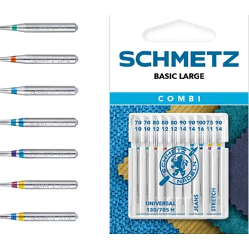 Schmetz jehly Combi 130/705H, mix velikostí a typů