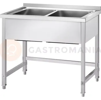 Nerezový dřez Stůl s dvěma dřezy, bez police 1000x600x850 mm, šroubovaný | GREDIL, 675106