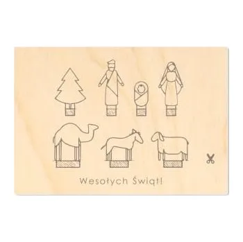 KRG36 Gravírované vánoční přání pohlednice - FIGURKY