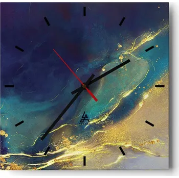 Hodiny Velké nástěnné hodiny 40x40 Abstrakce Skleněné tiché hodiny