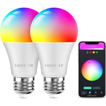 Žárovka Lepro E27 Chytrá žárovka LED, 2ks, RGB barvy, funguje s asistenty