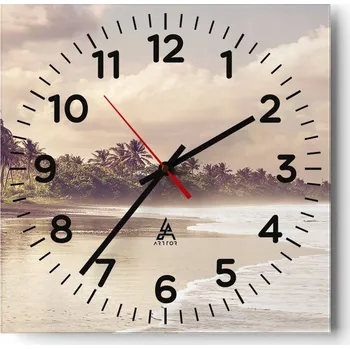 Hodiny Kuchyňské nástěnné hodiny 30x30 Krajina Skleněné hodiny do obýváku Moderní Tiché