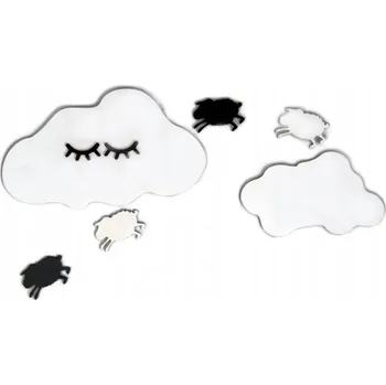 Obraz Nálepky na zeď Dřevěné obláčky s ovečkami