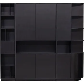 Knihovna Černá modulární knihovna z borovicového dřeva 228x210 cm Finca – WOOOD ID_1661270