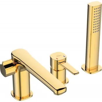Vodovodní baterie INVENA - Vanová baterie 3 otvorová GLAMOUR zlato BW-02-S09-V