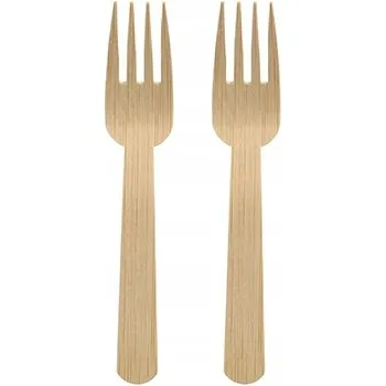 Jednorázové nádobí Bambusové vidličky biologicky rozložitelné 14 cm PURE 50 Ks