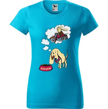 Dámské tričko DOBRÝ TRIKO Dámské tričko s potiskem Psí sen Barva: Tyrkysová, Velikost: M