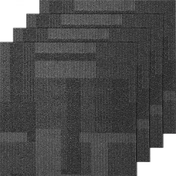 Koberec VEVOR Kobercové dlaždice opakovaně použitelné, kobercové čtverce 24"x 24" s připevněnou výplní, měkké polstrované kobercové dlaždice, snadná instalace DIY do ložnice a obývacího pokoje (24 dlaždic, směs šedé)