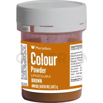 Výroba svíčky Práškové barvivo rozpustné v tucích 5 g - hnědé | MARTELLATO, Colour powder