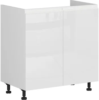 Black red white Spodní skříňka kuchyně Sole pod dřez DK-80/82 Barva korpusu skříněk: Dub hikora, Zvolte barvu dvířek: Bílá lesk