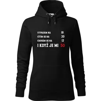 Dámská mikina DOBRÝ TRIKO Dámská mikina s potiskem Je mi 50 Velikost dámské mikiny: 2XL, Barva: Černá