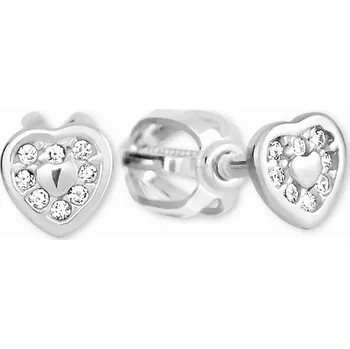 Náušnice Leru Zlaté náušnice na šroubek srdíčka Náušnice: bílé zlato