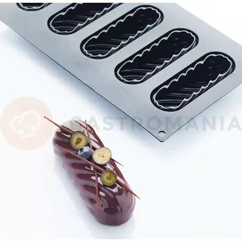 Kuchyňská sůl Silikonová forma pro monoporce, 5 otvorů 120x40x33 mm - 30SIL505 | MARTELLATO, Twist Eclair