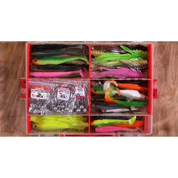 Umělá nástraha RedBass Gumová Nástraha Velká Zvýhodněná Sada Candát/Štika "Jigovka" 2024 88 ks